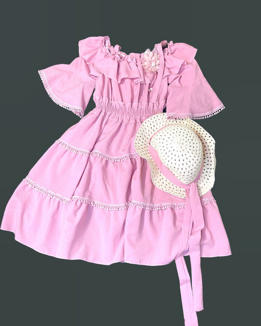 Pinky summer dress for girls